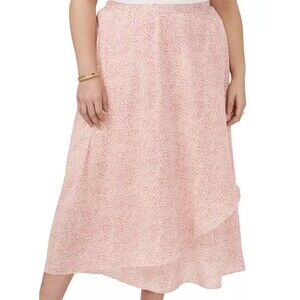 Vince Camuto Pink‎ Feminine Flowy Romantic High Low Midi Skirt NWT 24W $109